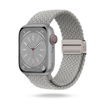 ONEFLOW Casual Loop Apple Watch 11 (46mm) Armband geflochten – Silver Gray