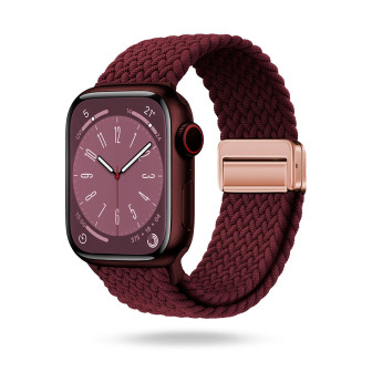 ONEFLOW Casual Loop Apple Watch 7 (45mm) Armband geflochten – Burgundy