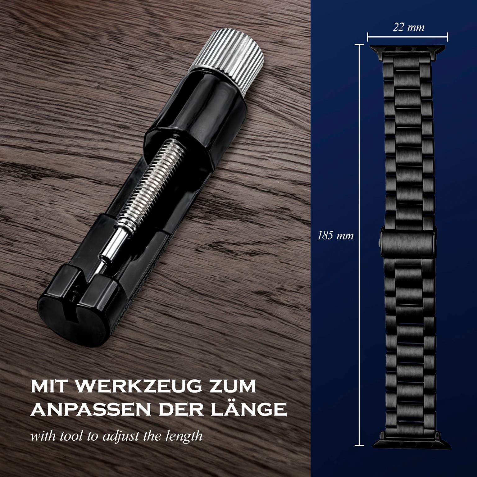 ONEFLOW Classic Link Apple Watch SE 2 (44mm) Armband Herren Edelstahl – Weiteres Produktbild 5
