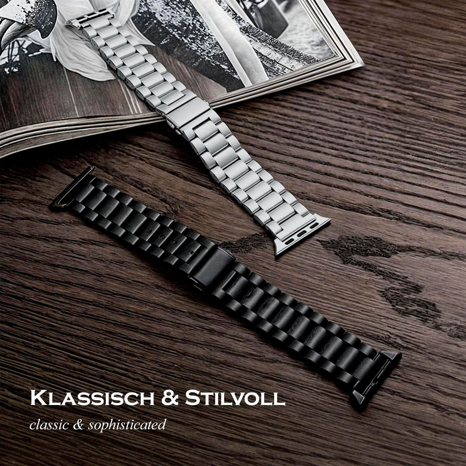 ONEFLOW Classic Link Apple Watch SE 3 (44mm) Armband Herren Edelstahl – Weiteres Produktbild 3