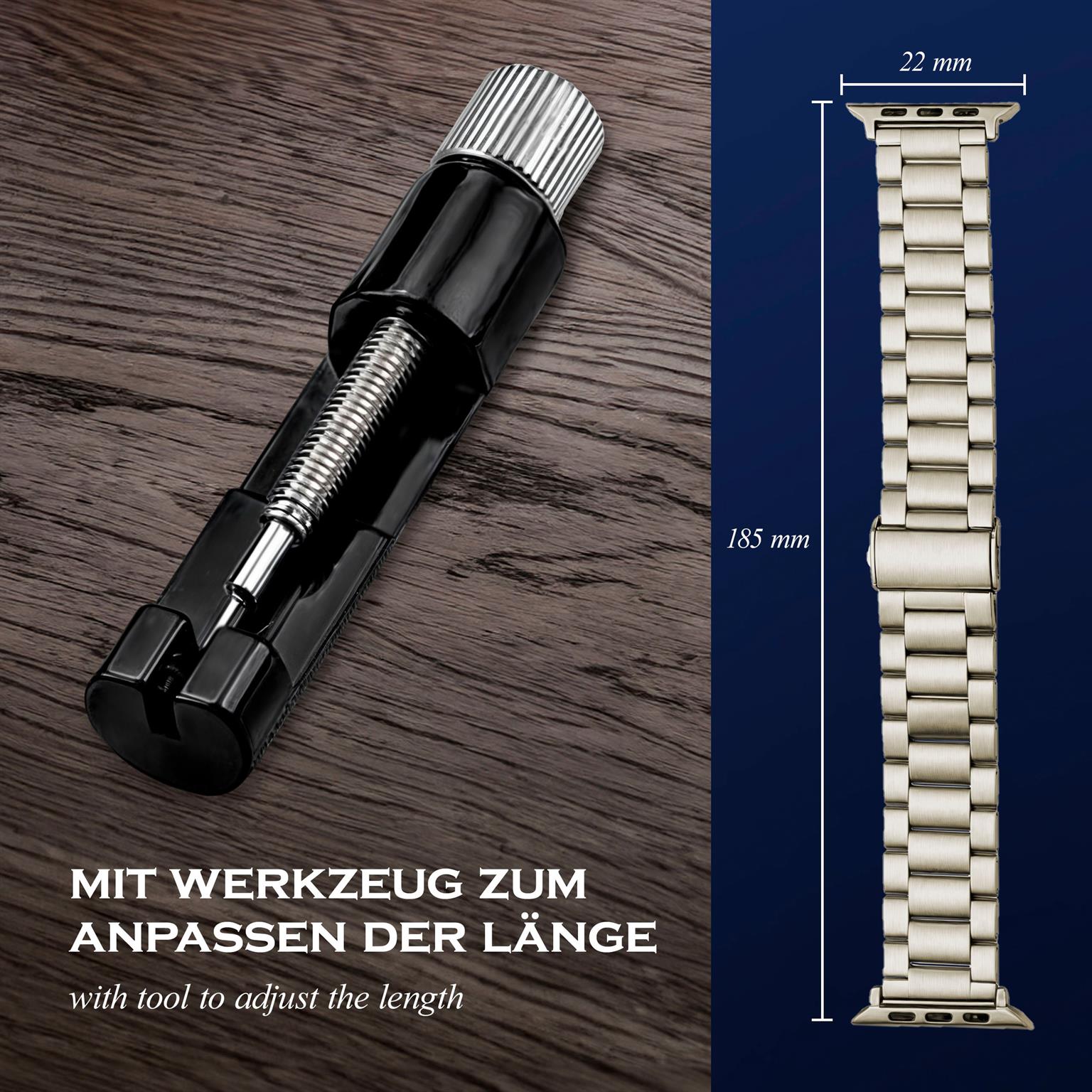 ONEFLOW Classic Link Apple Watch 1 (42mm) Armband Herren Edelstahl – Weiteres Produktbild 5