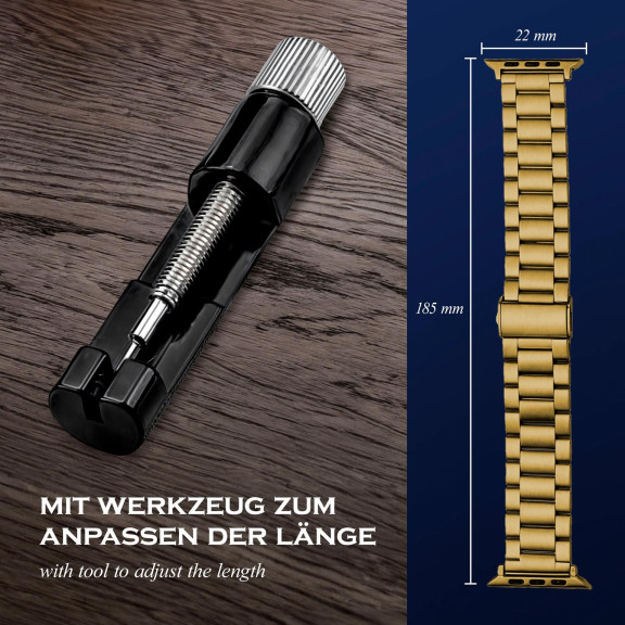 ONEFLOW Classic Link Apple Watch 10 (46mm) Armband Herren Edelstahl – Weiteres Produktbild 6