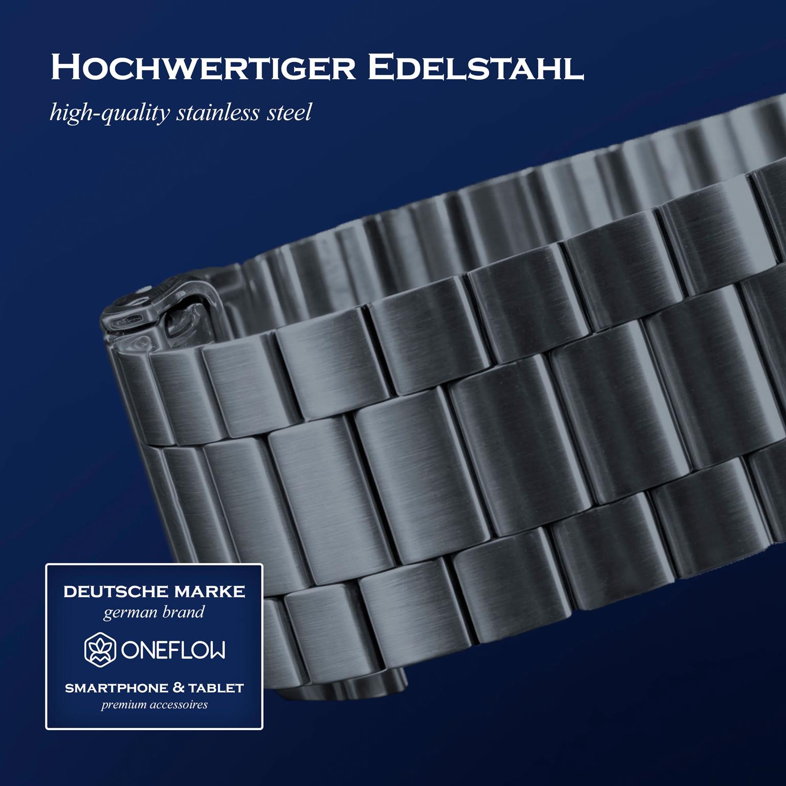 ONEFLOW Classic Link Apple Watch 10 (46mm) Armband Herren Edelstahl – Weiteres Produktbild 4