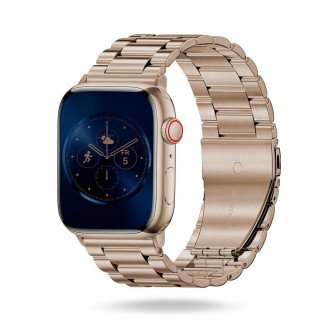 ONEFLOW Classic Link Apple Watch 11 (46mm) Armband Herren Edelstahl – Sandgold