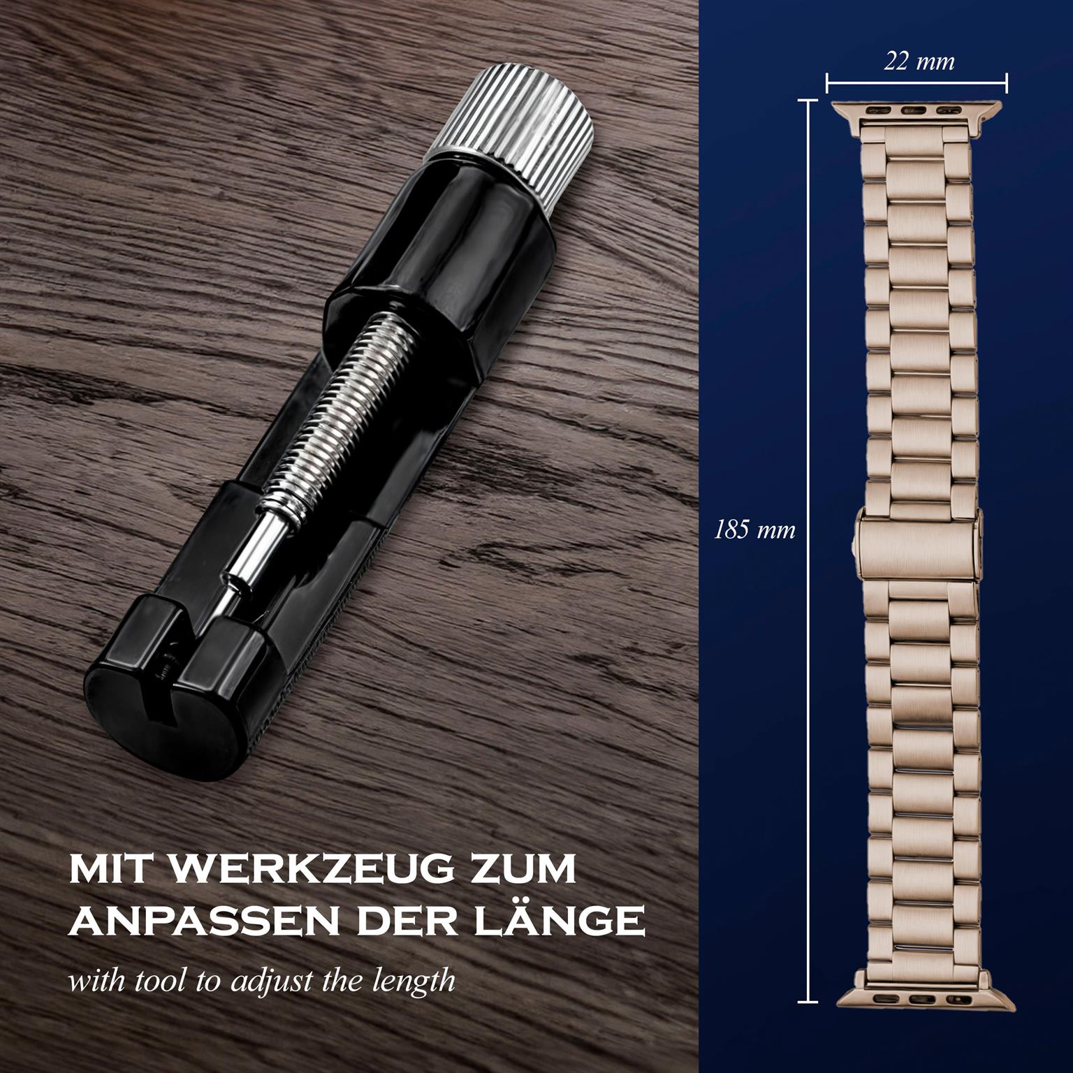 ONEFLOW Classic Link Apple Watch 4 (44mm) Armband Herren Edelstahl – Weiteres Produktbild 5