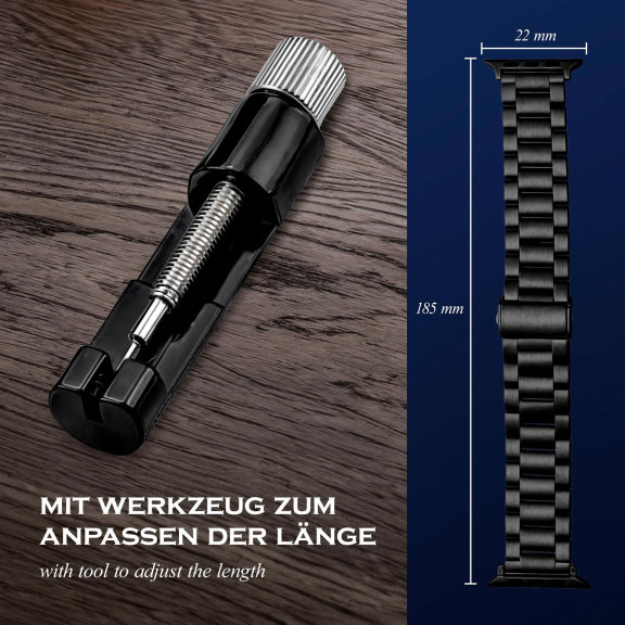 ONEFLOW Classic Link Apple Watch 4 (44mm) Armband Herren Edelstahl – Weiteres Produktbild 6