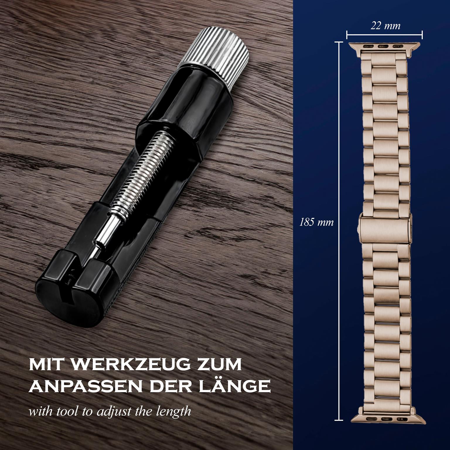 ONEFLOW Classic Link Apple Watch 7 (45mm) Armband Herren Edelstahl – Weiteres Produktbild 5