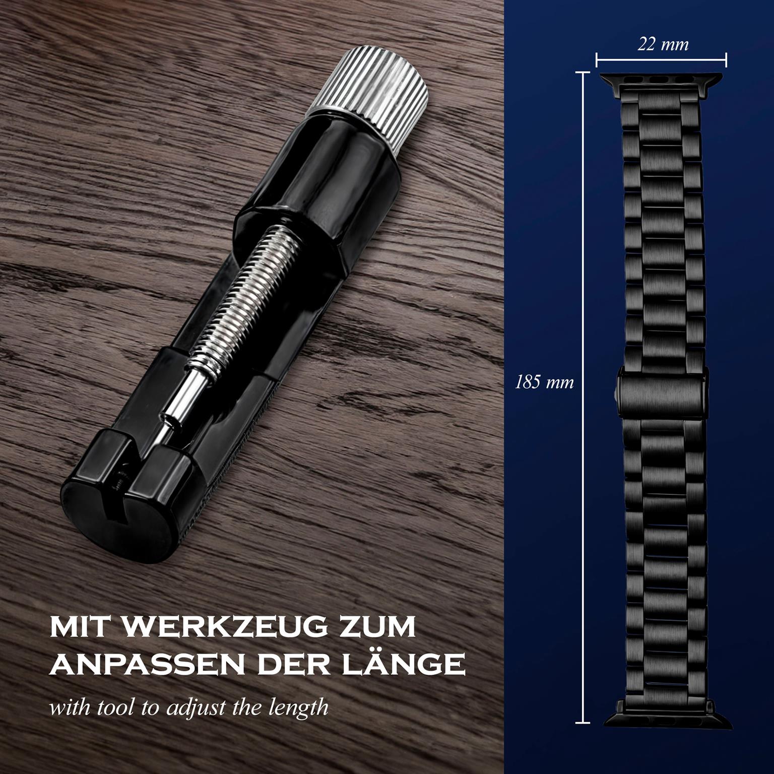 ONEFLOW Classic Link Apple Watch 8 (45mm) Armband Herren Edelstahl – Weiteres Produktbild 5
