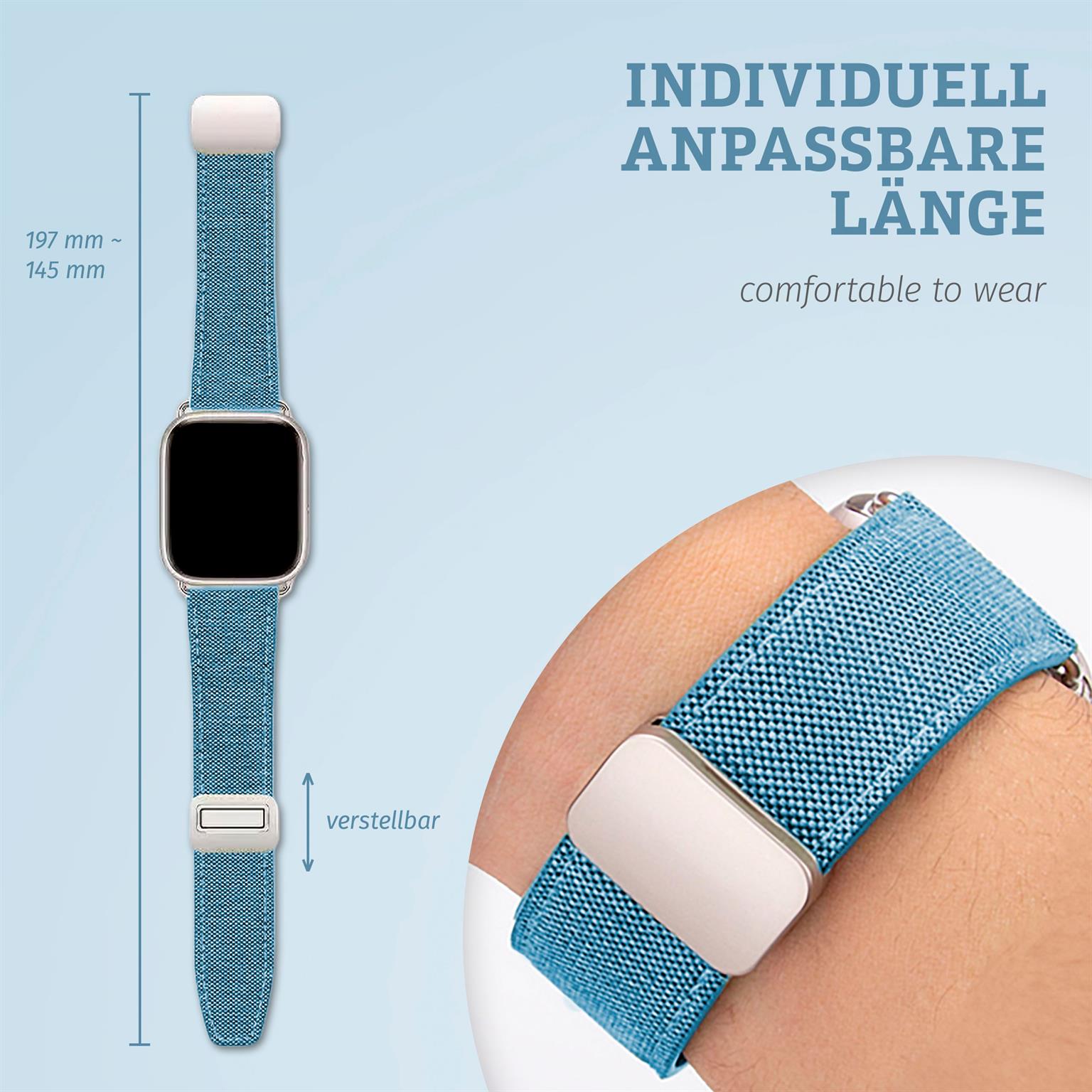 ONEFLOW Denim Loop Apple Watch 7 (45mm) Armband Jeans Look – Weiteres Produktbild 2