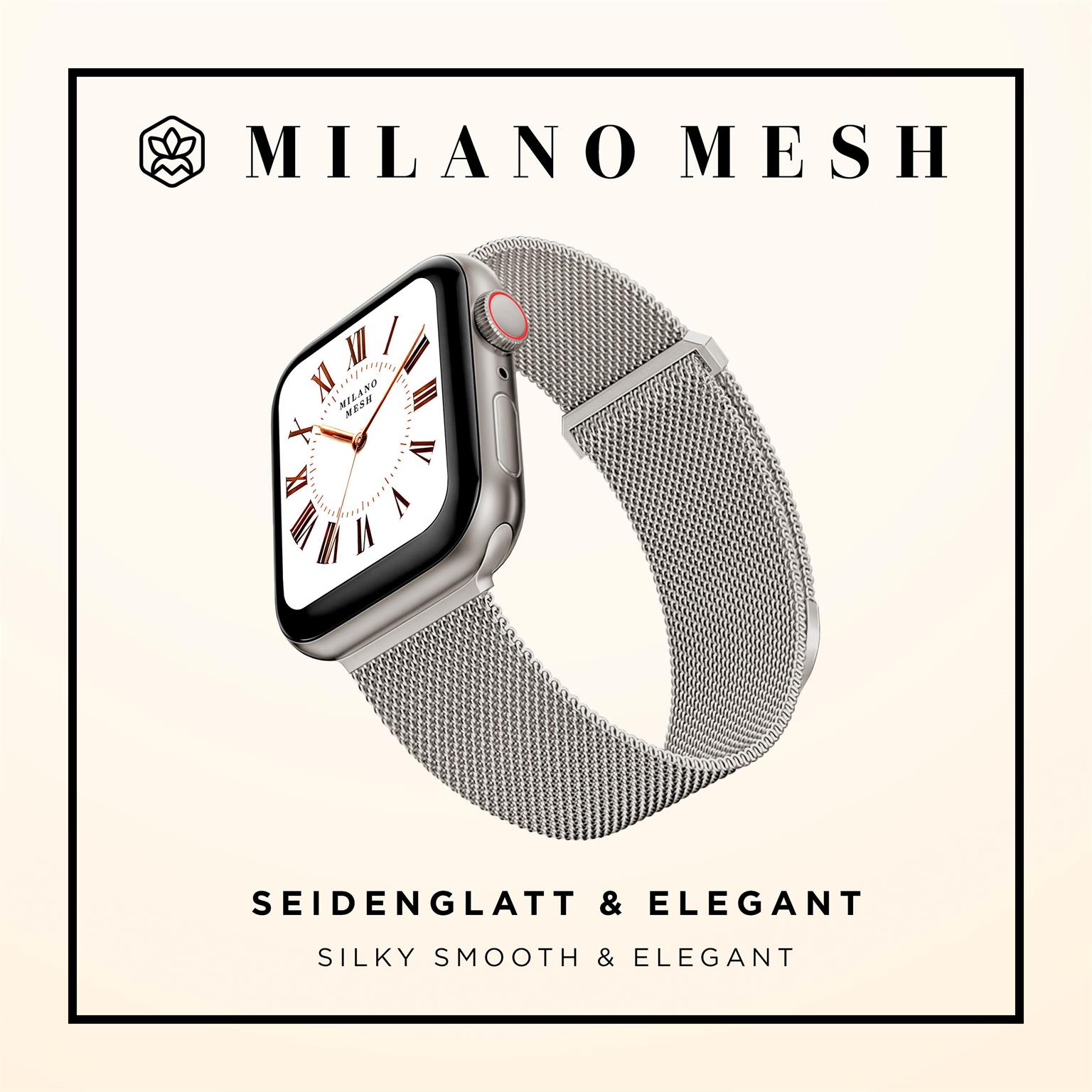 ONEFLOW Milano Mesh Apple Watch SE 1 (44mm) Armband Damen Metall – Weiteres Produktbild 2