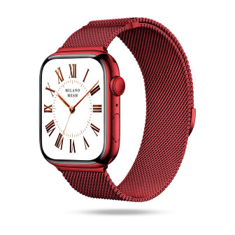 ONEFLOW Milano Mesh Apple Watch 10 (46mm) Armband Damen Metall – Siena Red