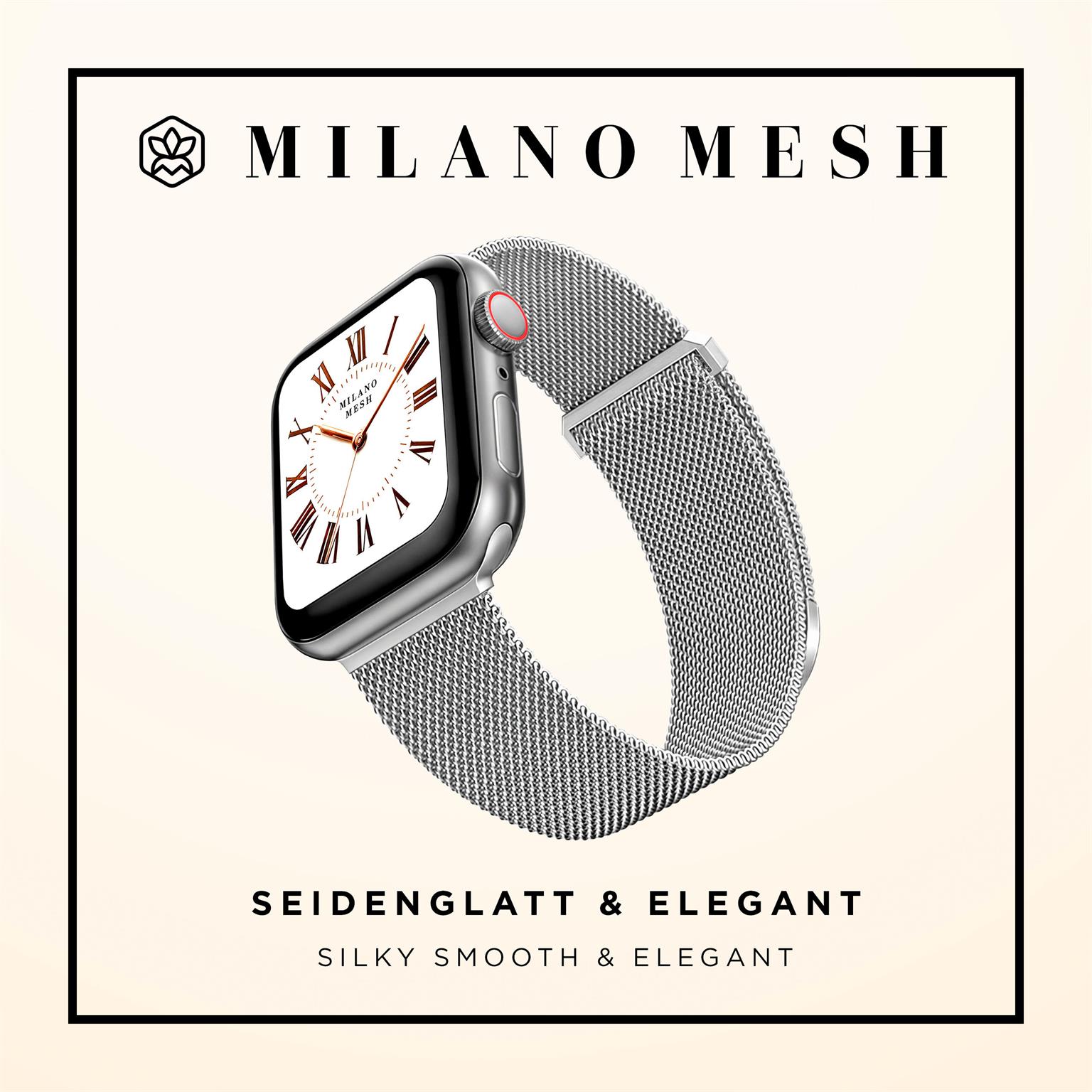 ONEFLOW Milano Mesh Apple Watch 3 (38mm) Armband Damen Metall – Weiteres Produktbild 2