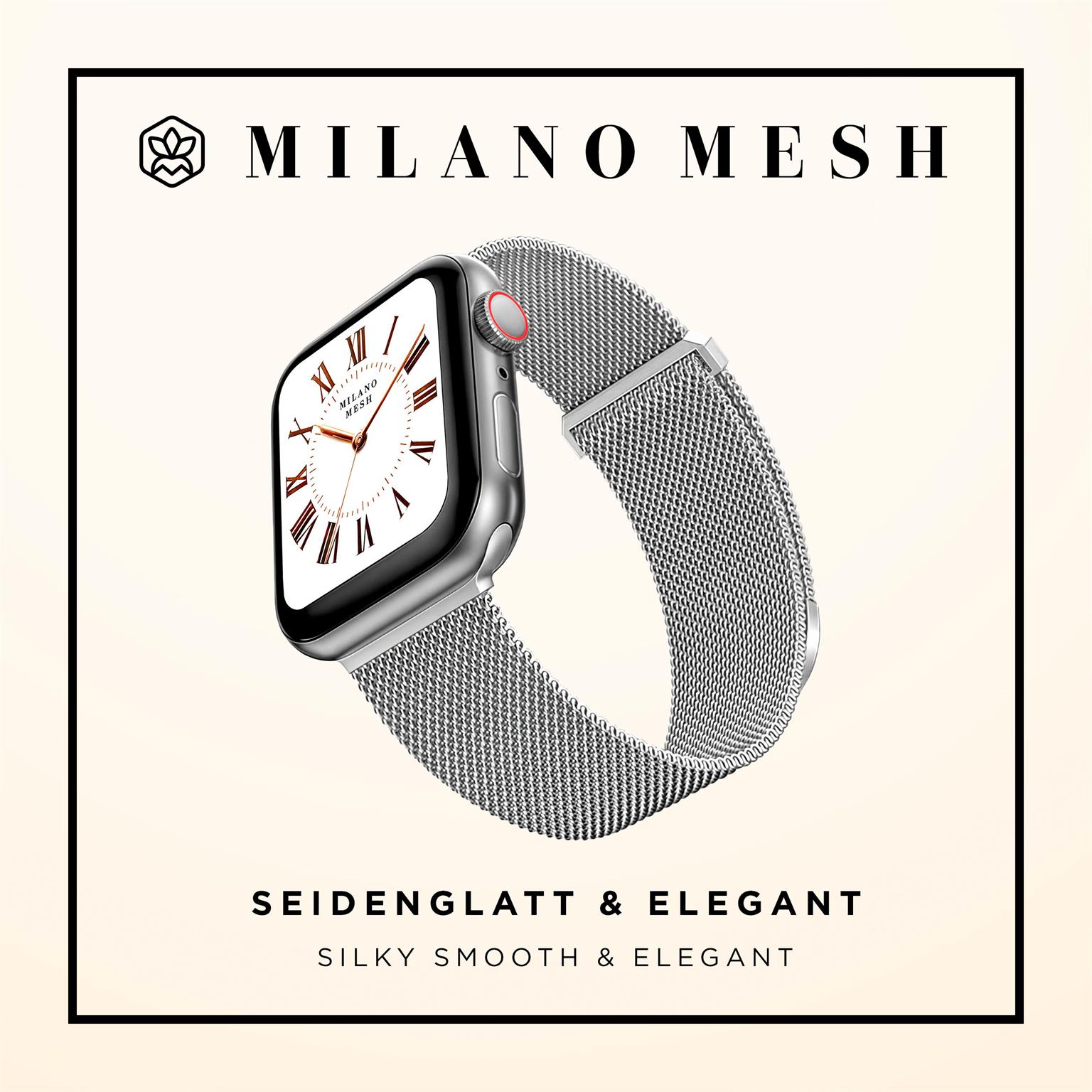 ONEFLOW Milano Mesh Apple Watch 4 (44mm) Armband Damen Metall – Weiteres Produktbild 2