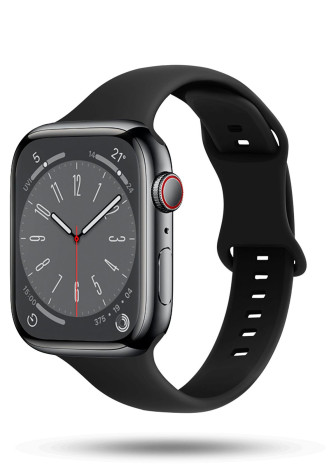 ONEFLOW Soft Band Slim Apple Watch 9 (41mm) Sportarmband Schmal – Eclipse Black