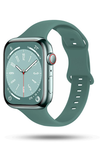ONEFLOW Soft Band Slim Apple Watch Ultra 1 (49mm) Sportarmband Schmal – Evergreen