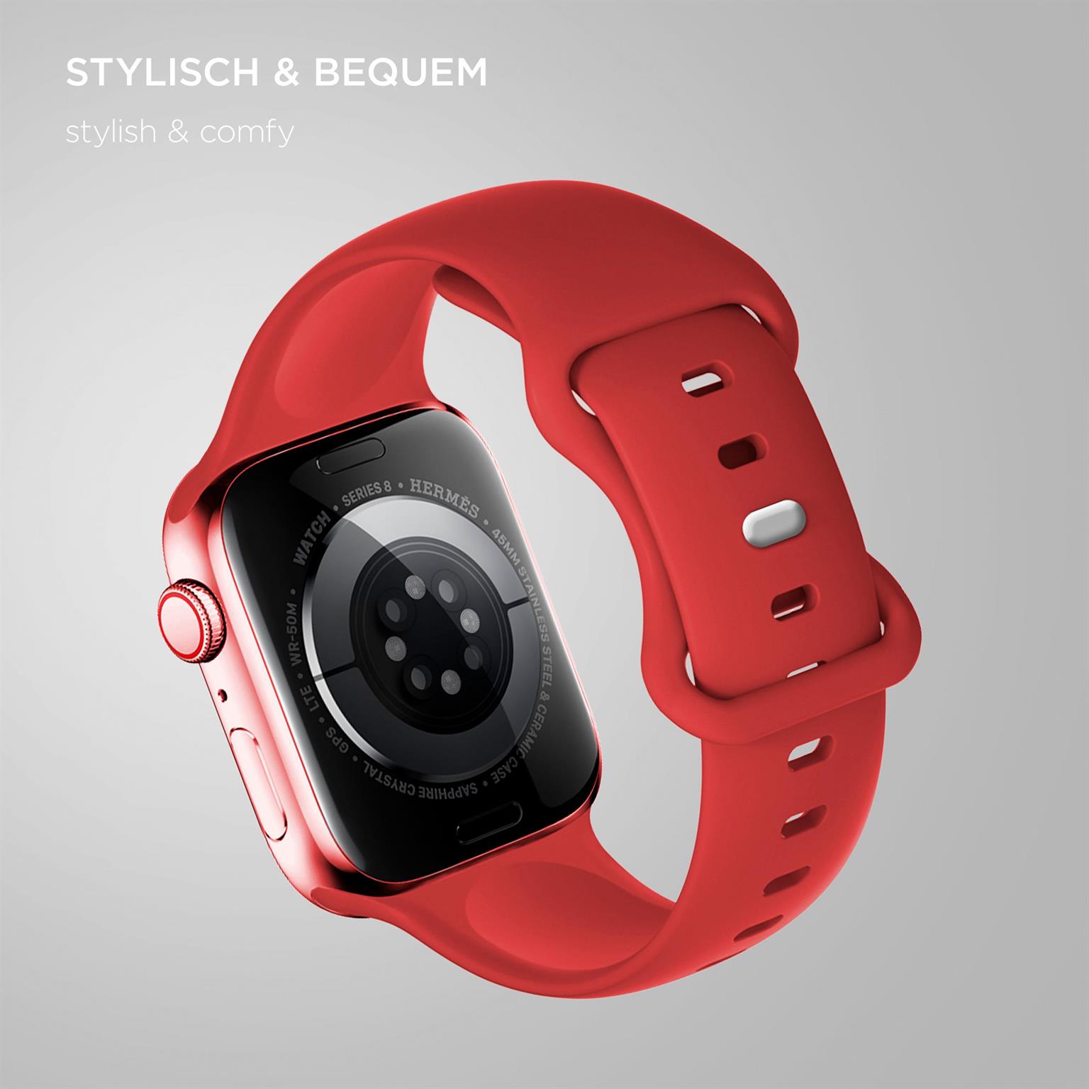 ONEFLOW Soft Band Apple Watch 7 (45mm) Silikon Armband Sport – Weiteres Produktbild 1