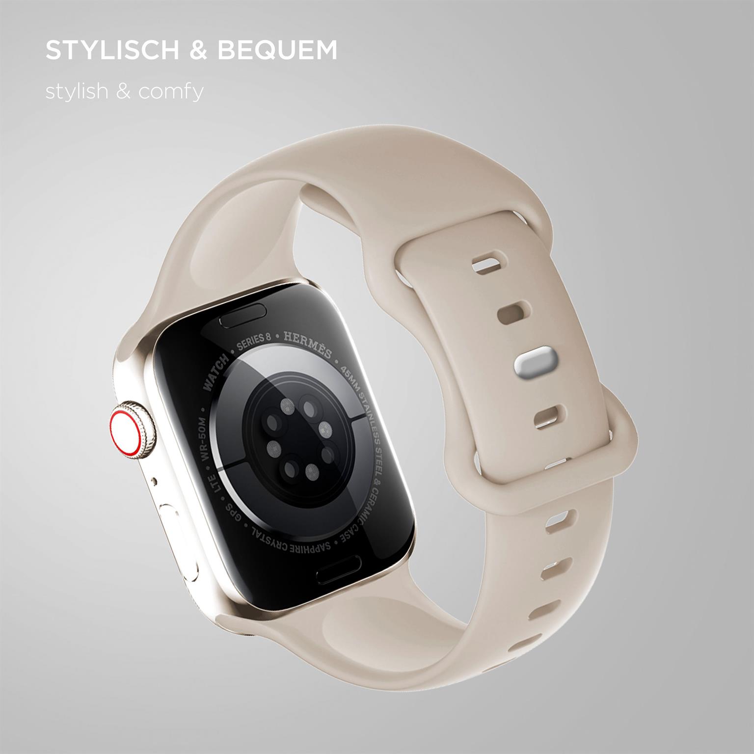 ONEFLOW Soft Band Apple Watch 9 (45mm) Silikon Armband Sport – Weiteres Produktbild 1