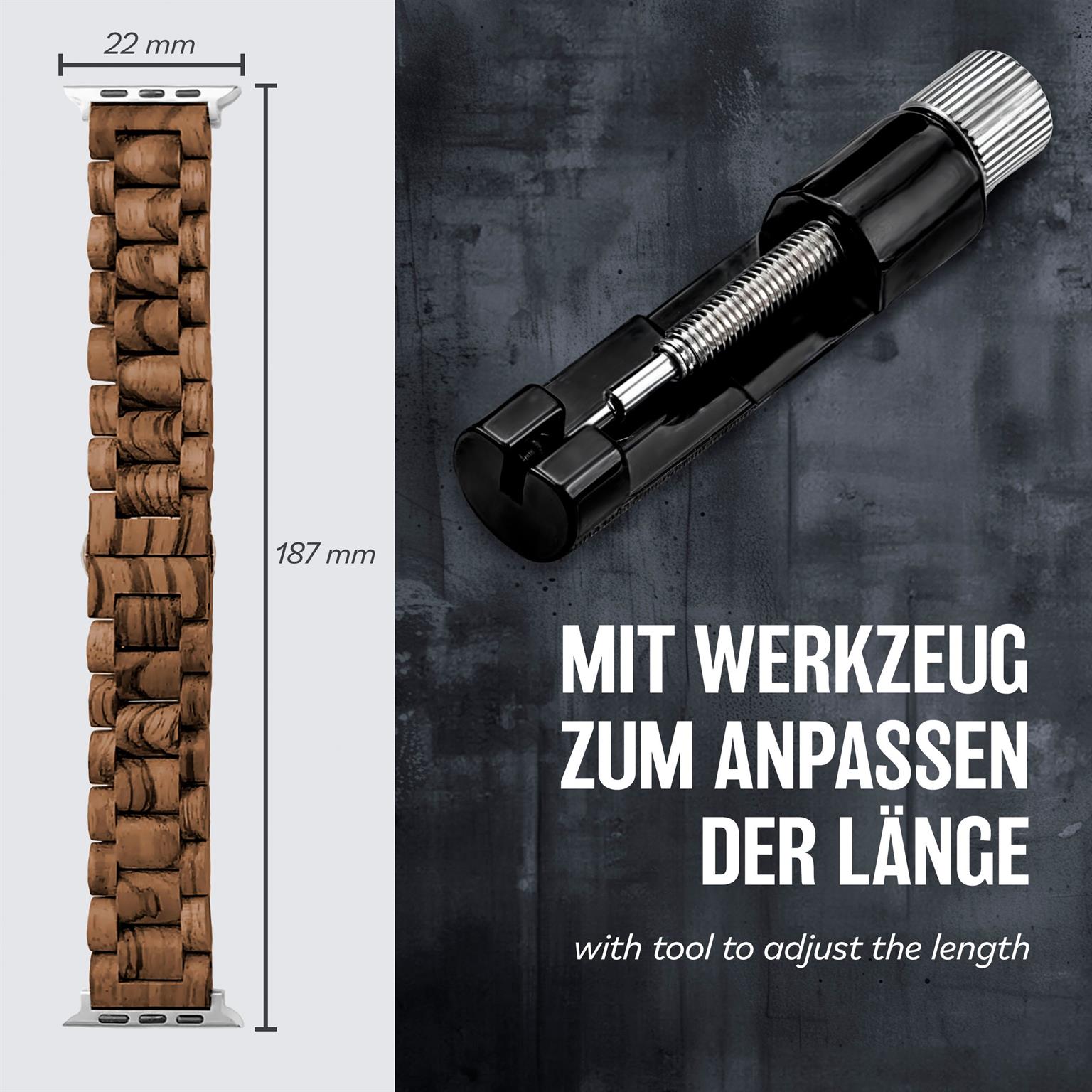 ONEFLOW Timber Strap Apple Watch 10 (46mm) Holz Armband – Weiteres Produktbild 5 ONEFLOW Timber Strap Apple Watch 10 (46mm) Holz Armband – Weiteres Produktbild 5