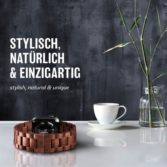 ONEFLOW Timber Strap Apple Watch 11 (46mm) Holz Armband – Weiteres Produktbild 2