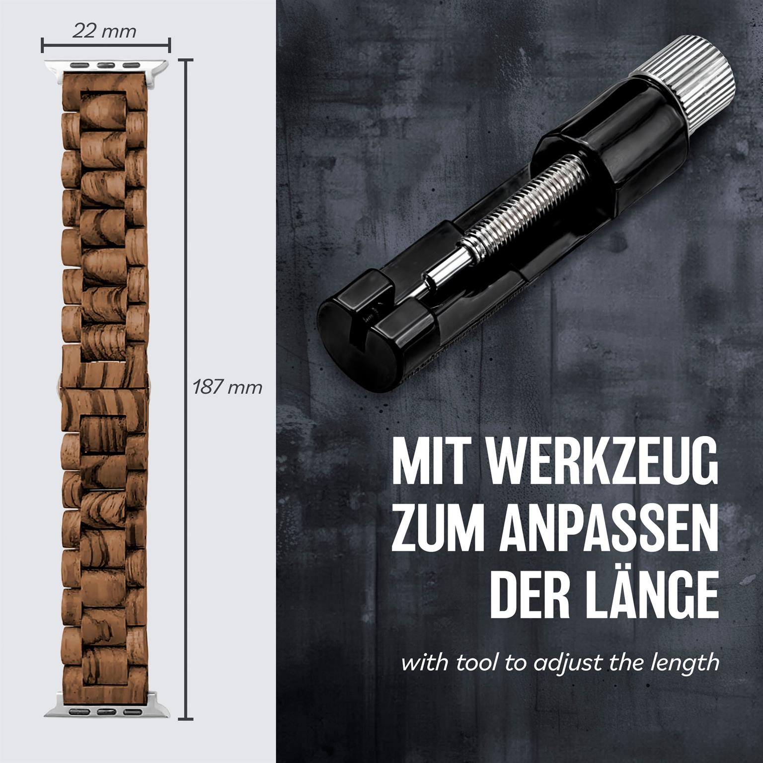 ONEFLOW Timber Strap Apple Watch 3 (42mm) Holz Armband – Weiteres Produktbild 5 ONEFLOW Timber Strap Apple Watch 3 (42mm) Holz Armband – Weiteres Produktbild 5