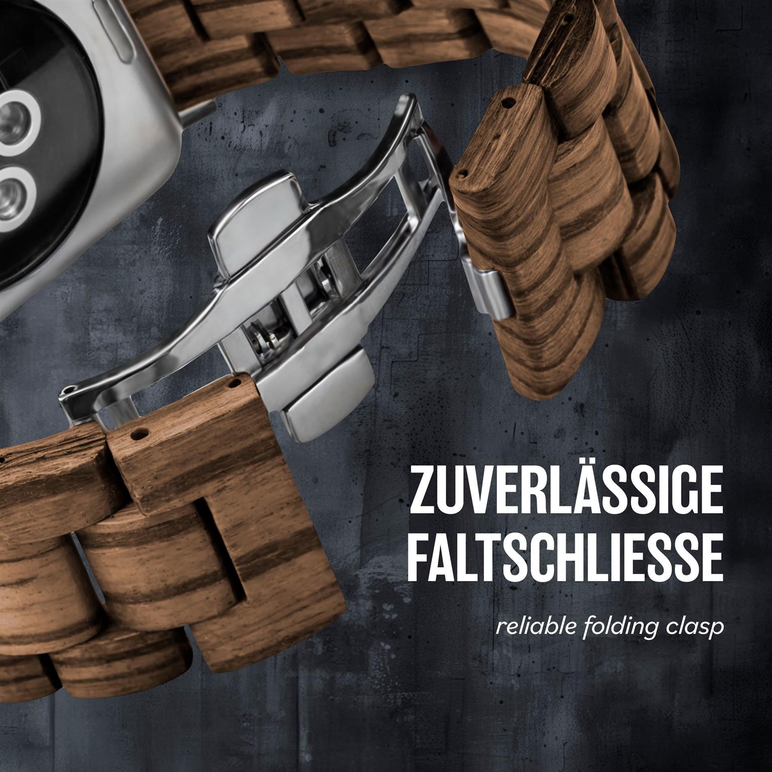 ONEFLOW Timber Strap Apple Watch 5 (44mm) Holz Armband – Weiteres Produktbild 2