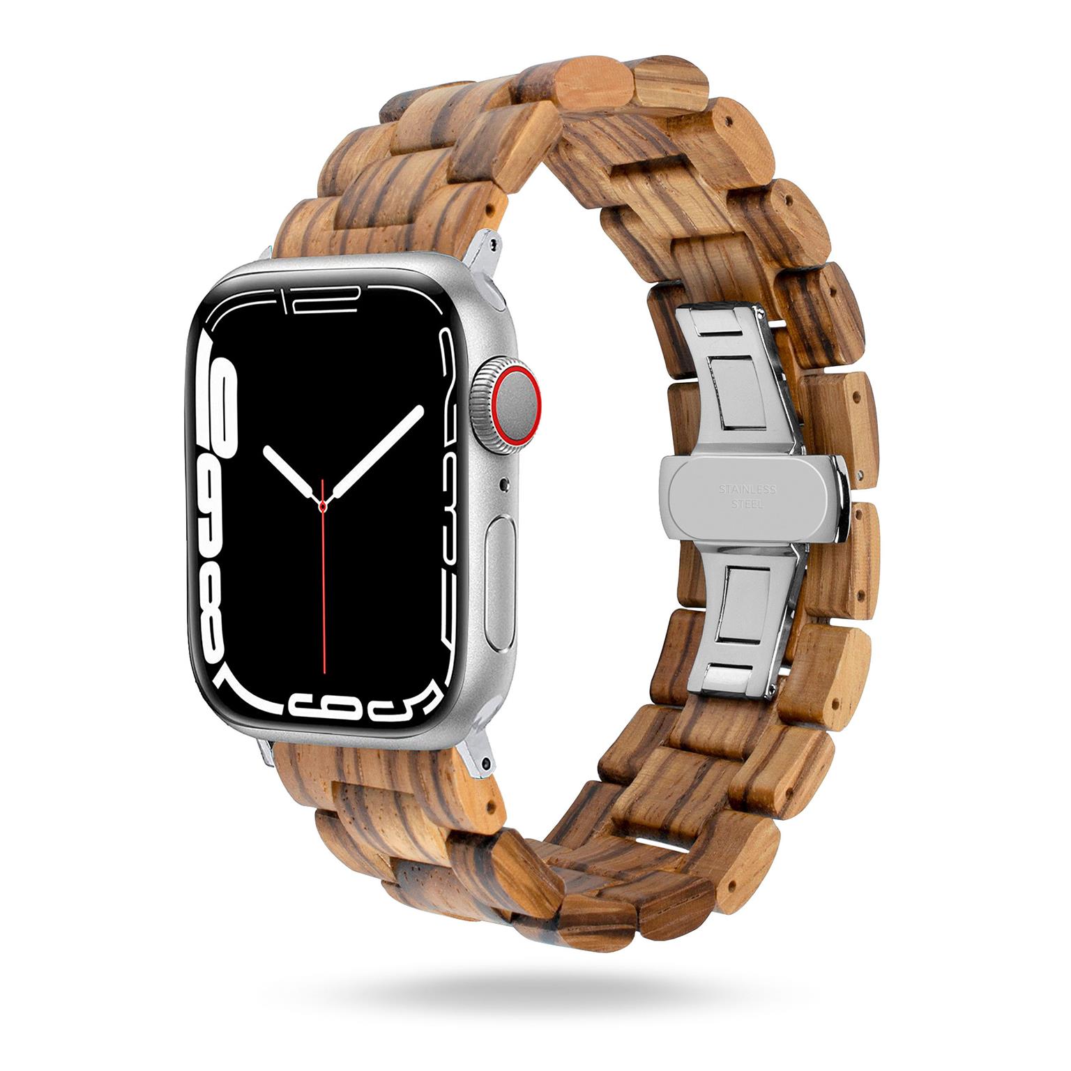 ONEFLOW Timber Strap Apple Watch 7 (45mm) Holz Armband – undefined