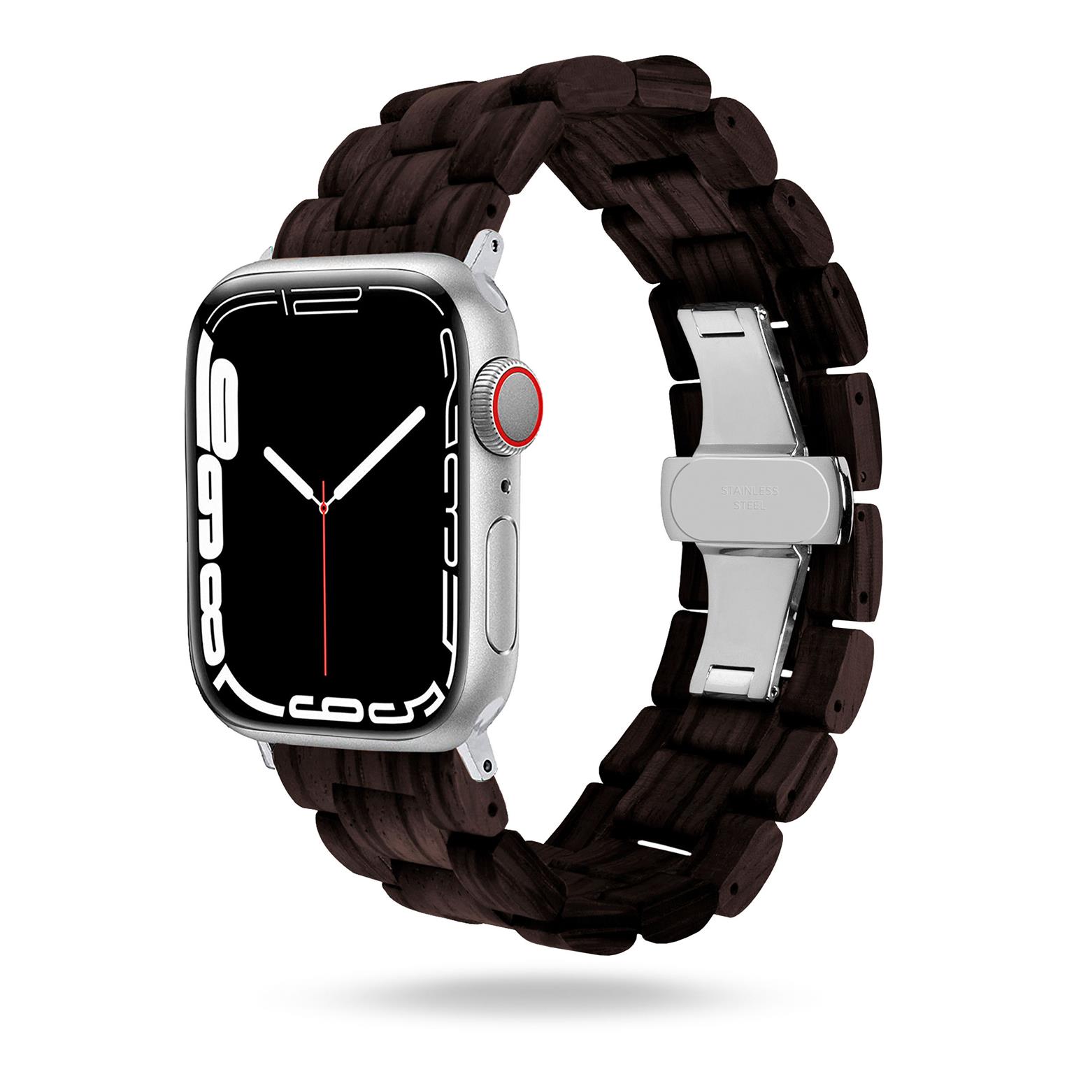 ONEFLOW Timber Strap Apple Watch 8 (45mm) Holz Armband – undefined