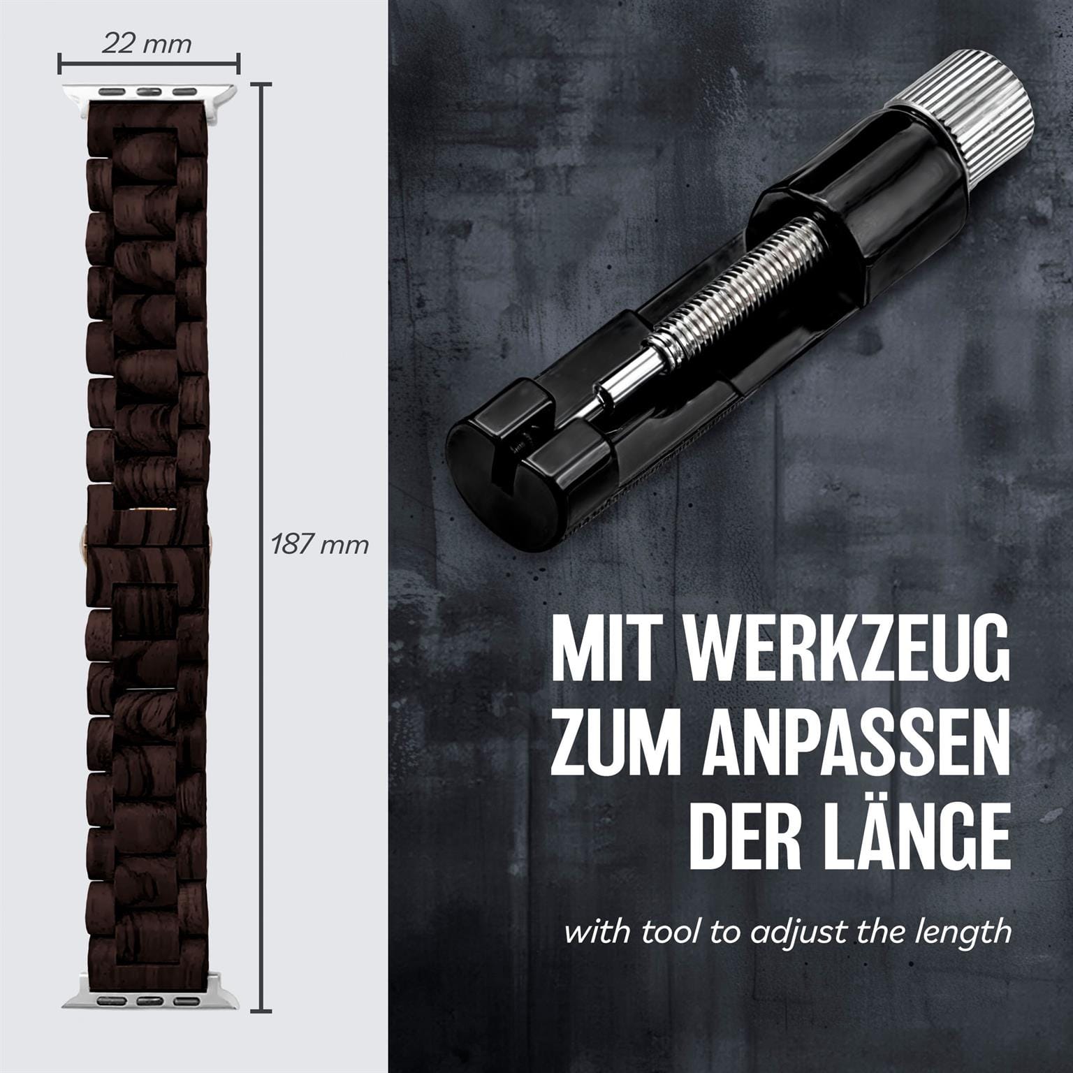 ONEFLOW Timber Strap Apple Watch 8 (45mm) Holz Armband – Weiteres Produktbild 5 ONEFLOW Timber Strap Apple Watch 8 (45mm) Holz Armband – Weiteres Produktbild 5