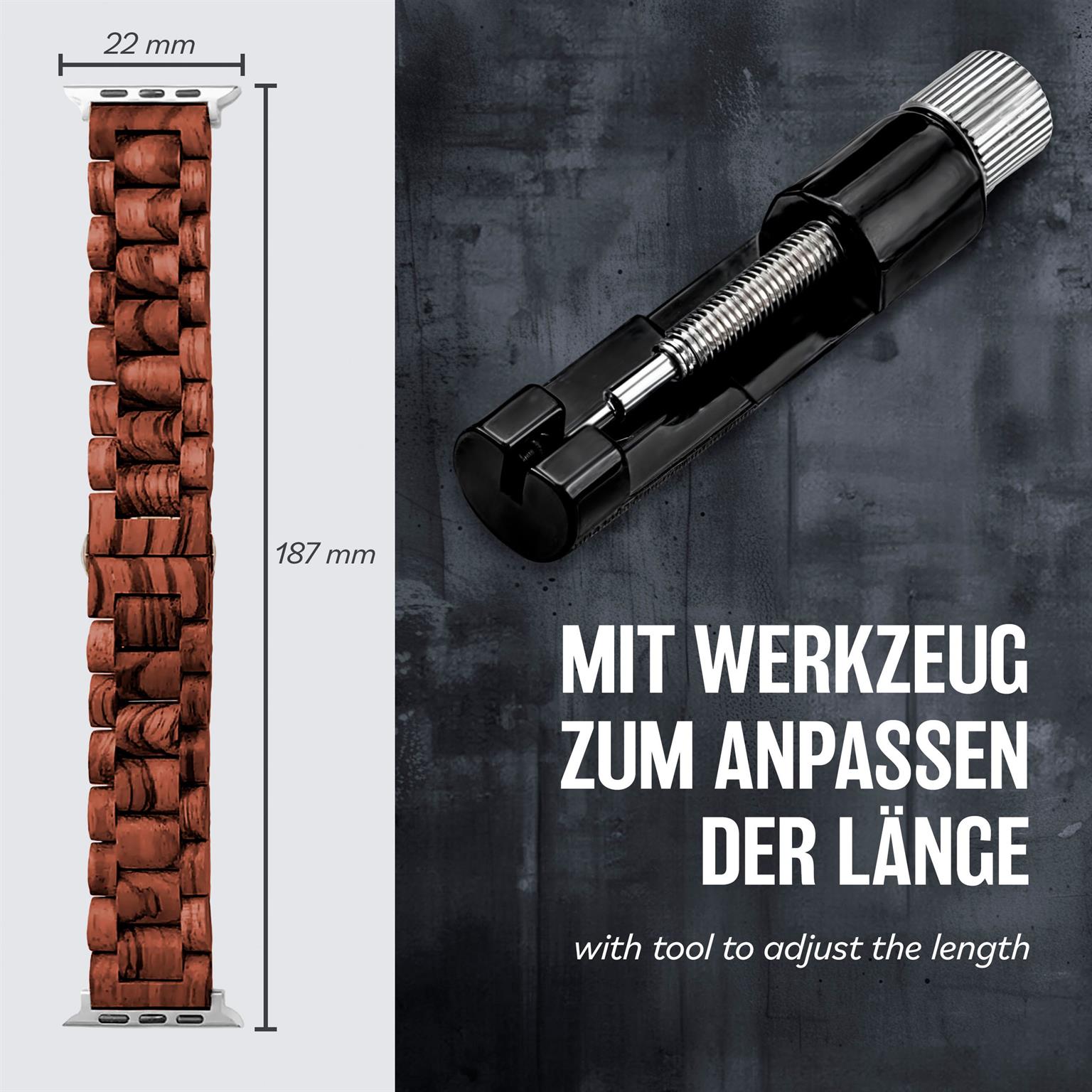 ONEFLOW Timber Strap Apple Watch 9 (45mm) Holz Armband – Weiteres Produktbild 5 ONEFLOW Timber Strap Apple Watch 9 (45mm) Holz Armband – Weiteres Produktbild 5