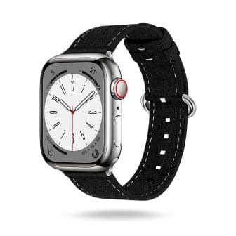 ONEFLOW Urban Strap Apple Watch SE 1 (40mm) Armband Canvas Nylon – Tiefschwarz ONEFLOW Urban Strap Apple Watch SE 1 (40mm) Armband Canvas Nylon – Tiefschwarz