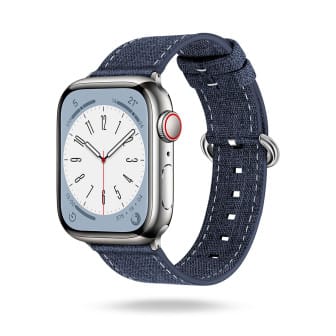 ONEFLOW Urban Strap Apple Watch SE 3 (44mm) Armband Canvas Nylon – Marineblau ONEFLOW Urban Strap Apple Watch SE 3 (44mm) Armband Canvas Nylon – Marineblau