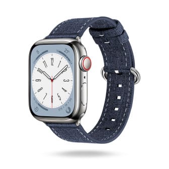 ONEFLOW Urban Strap Apple Watch 11 (42mm) Armband Canvas Nylon – Marineblau ONEFLOW Urban Strap Apple Watch 11 (42mm) Armband Canvas Nylon – Marineblau