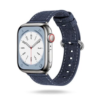 ONEFLOW Urban Strap Apple Watch 11 (46mm) Armband Canvas Nylon – Marineblau ONEFLOW Urban Strap Apple Watch 11 (46mm) Armband Canvas Nylon – Marineblau