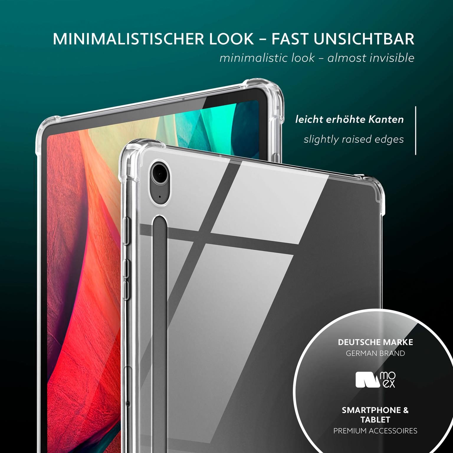 moex Aero Case Samsung Galaxy Tab S10 FE Plus durchsichtig aus Silikon – Weiteres Produktbild 3