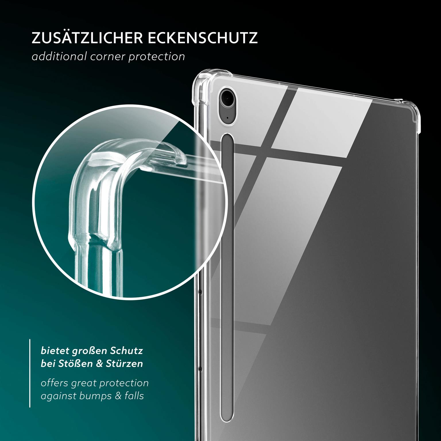 moex Aero Case Samsung Galaxy Tab S10 FE Plus durchsichtig aus Silikon – Weiteres Produktbild 5