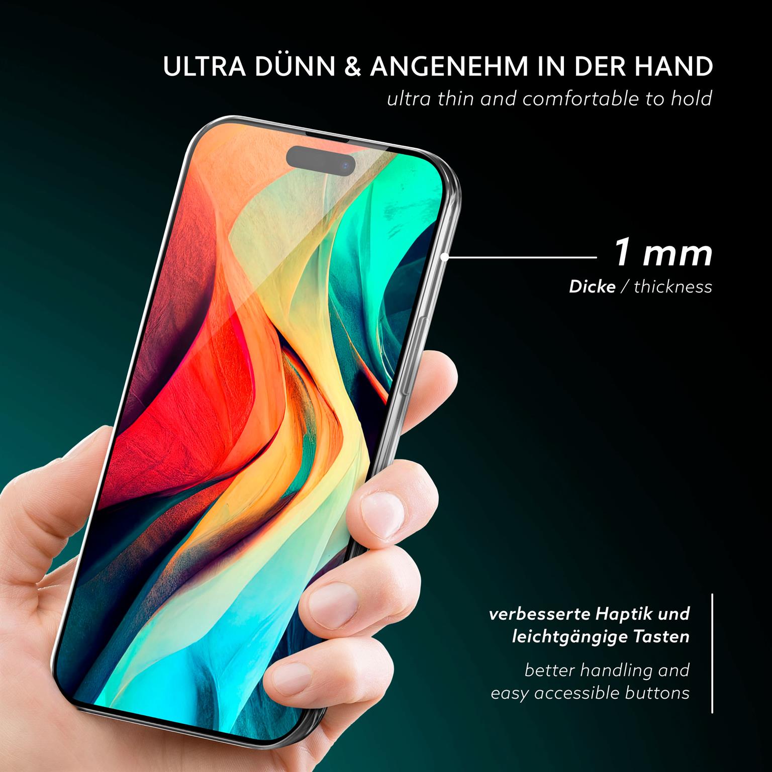 moex Aero Case iPhone 16 Plus durchsichtig aus Silikon – Weiteres Produktbild 1