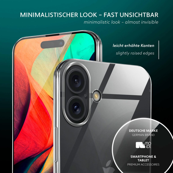 moex Aero Case iPhone 16 durchsichtig aus Silikon – Weiteres Produktbild 4