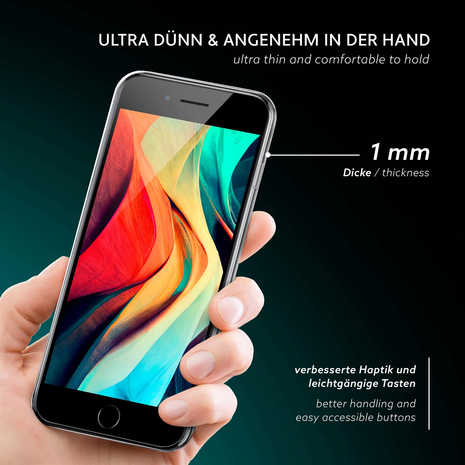moex Aero Case iPhone 8 Plus durchsichtig aus Silikon – Weiteres Produktbild 1