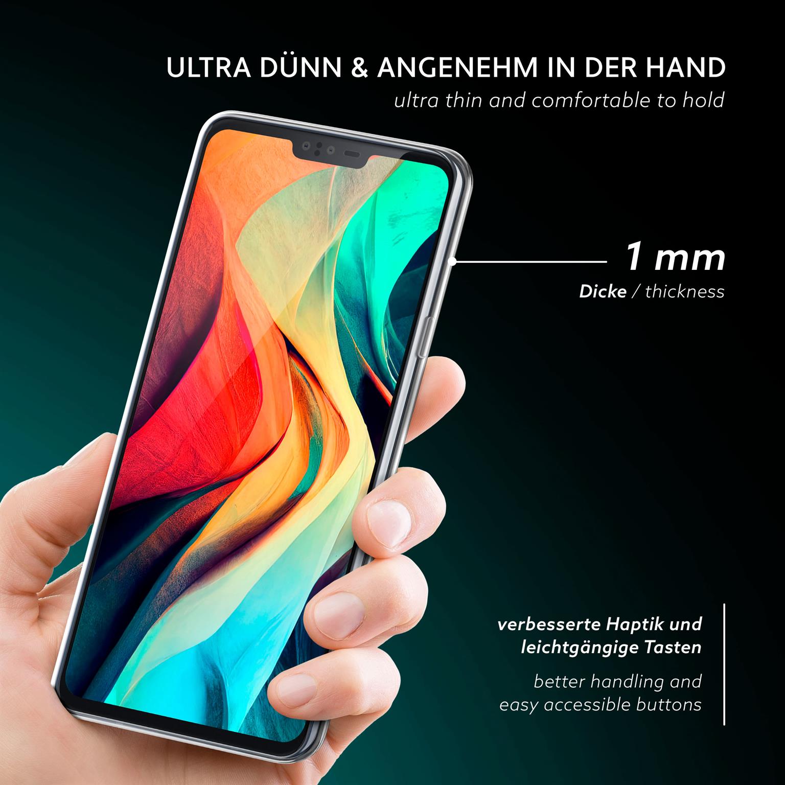 moex Aero Case LG V40 ThinQ durchsichtig aus Silikon – Weiteres Produktbild 2