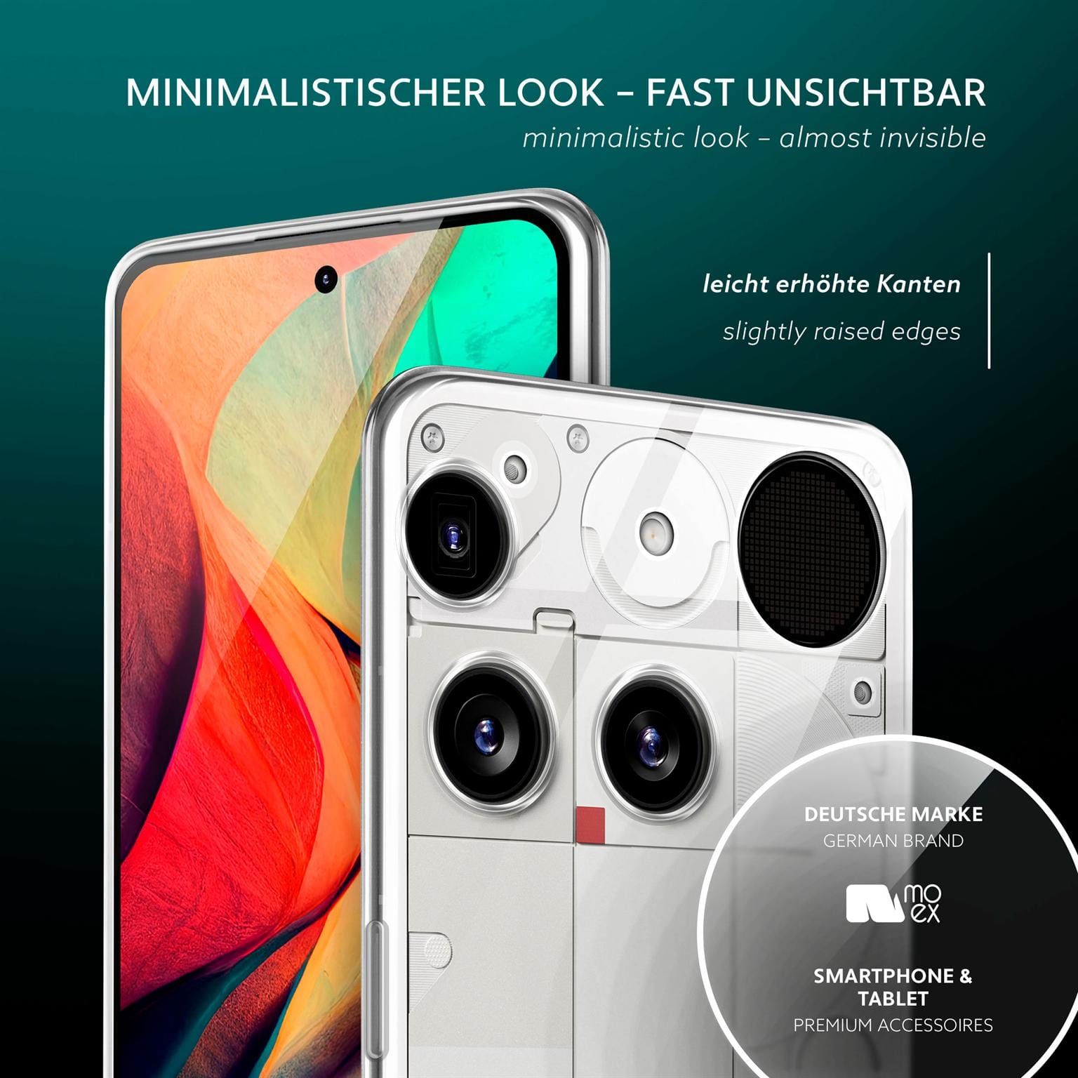 Custodia Moex Aero Trasparente Per Nothing Phone (2) - Silicone Anti-giallo, Ultra Sottile, Antiscivolo