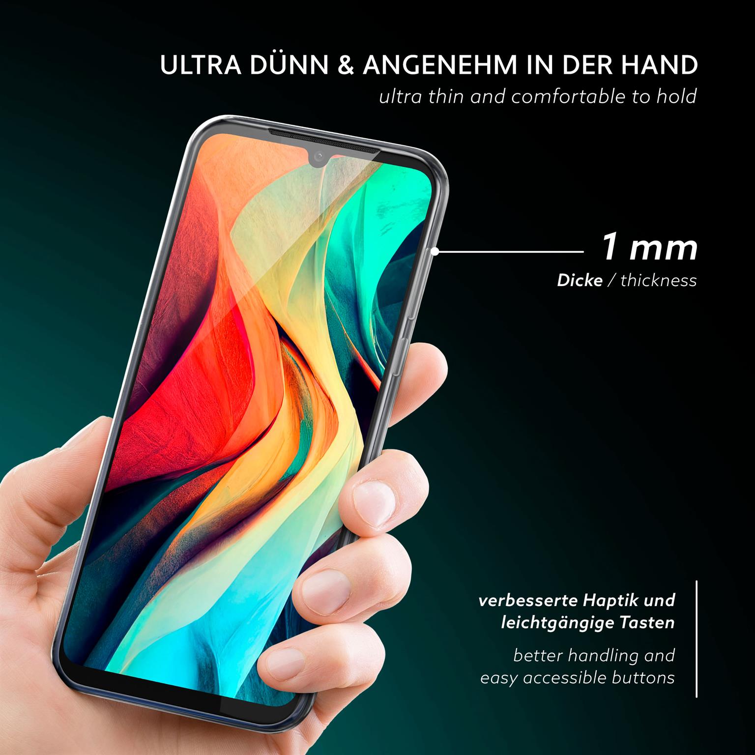 moex Aero Case Motorola Moto G8 Plus durchsichtig aus Silikon – Weiteres Produktbild 2