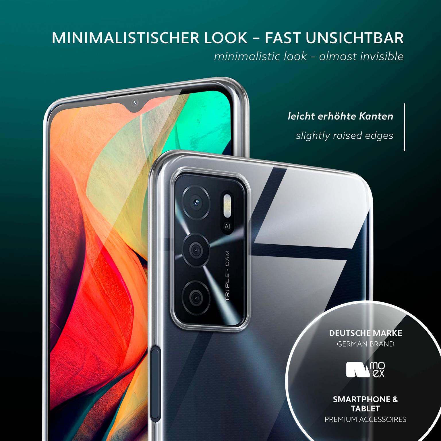 moex Aero Case Oppo A16s durchsichtig aus Silikon – Weiteres Produktbild 3