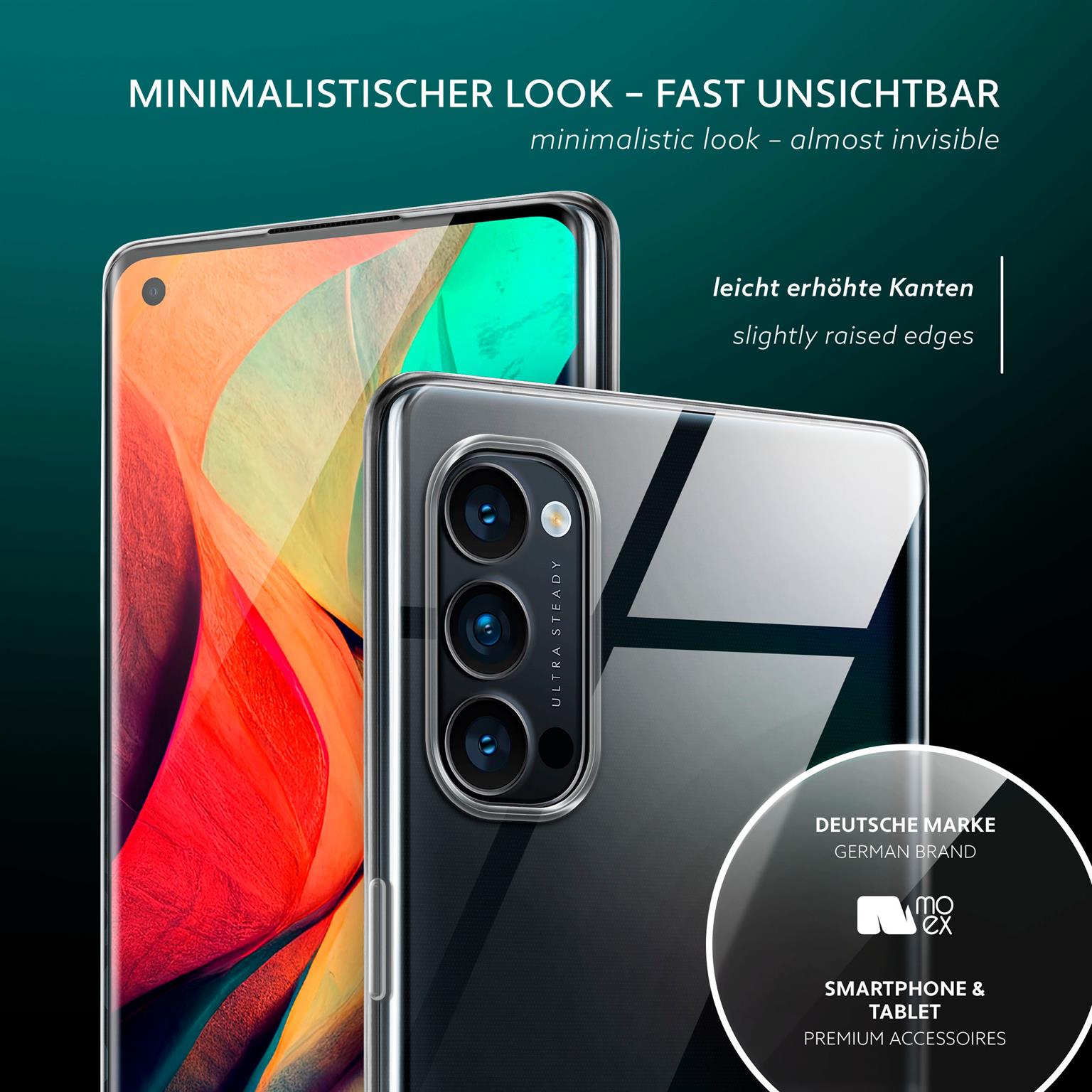 moex Aero Case Oppo Reno4 Pro 5G durchsichtig aus Silikon – Weiteres Produktbild 3
