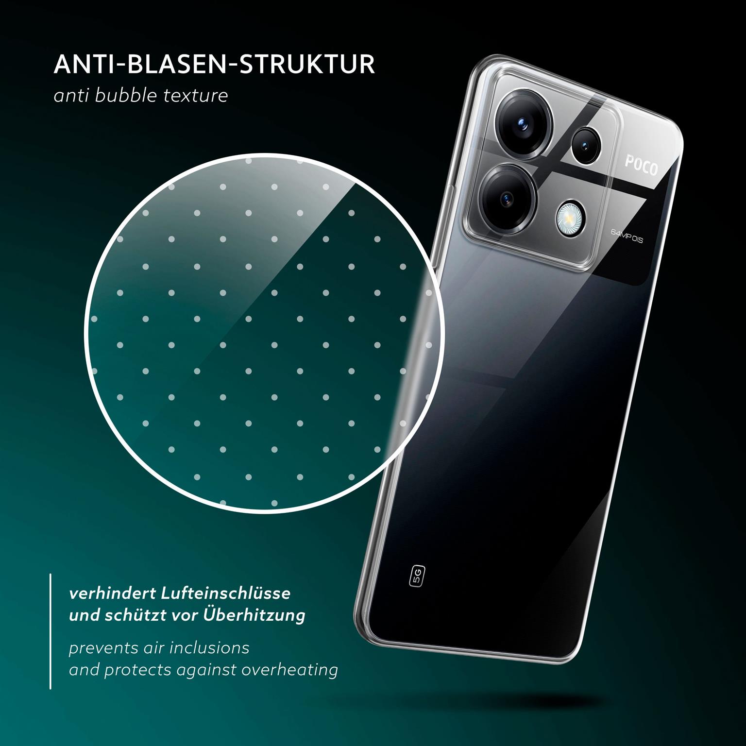 moex Aero Case Poco X6 durchsichtig aus Silikon – Weiteres Produktbild 6