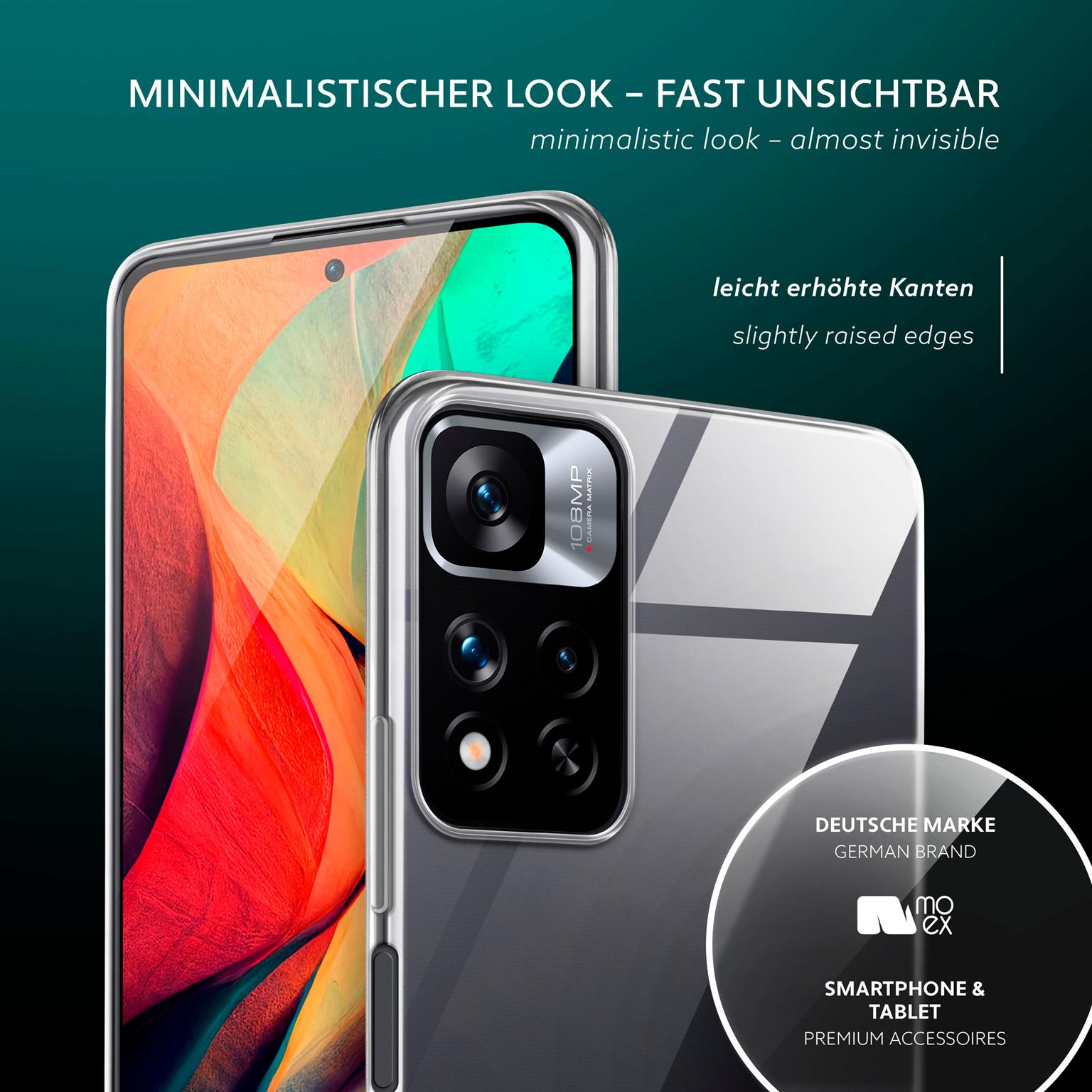 moex Aero Case Redmi Note 11 Pro+ 5G durchsichtig aus Silikon – Weiteres Produktbild 3