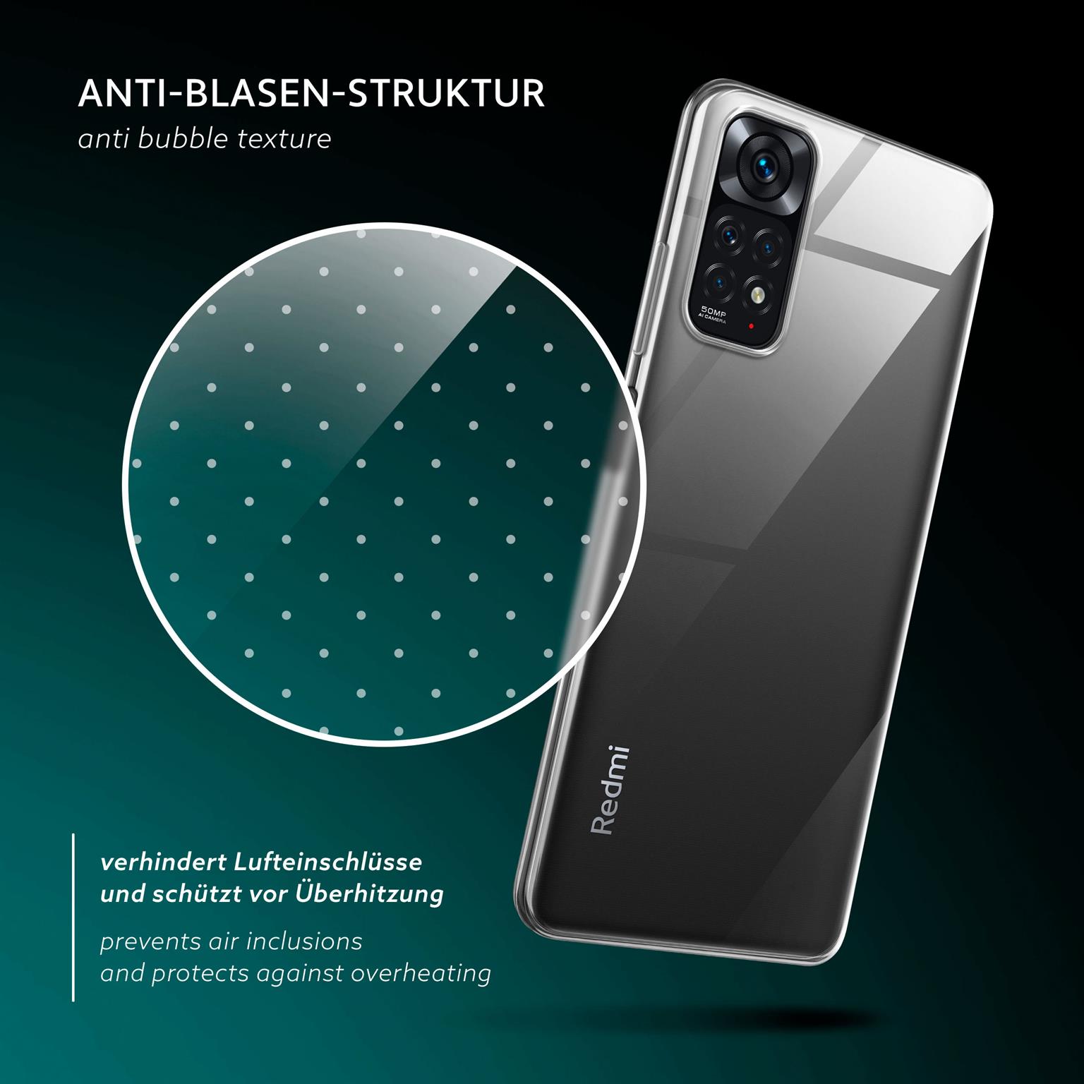 moex Aero Case Redmi Note 11 durchsichtig aus Silikon – Weiteres Produktbild 5