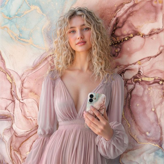 ONEFLOW Bliss Cover iPhone 16 Marmor Muster – Weiteres Produktbild 3