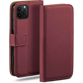 moex moex Book Case für iPhone 11 Pro Klapphülle mit Kartenfach – Maroon-Red