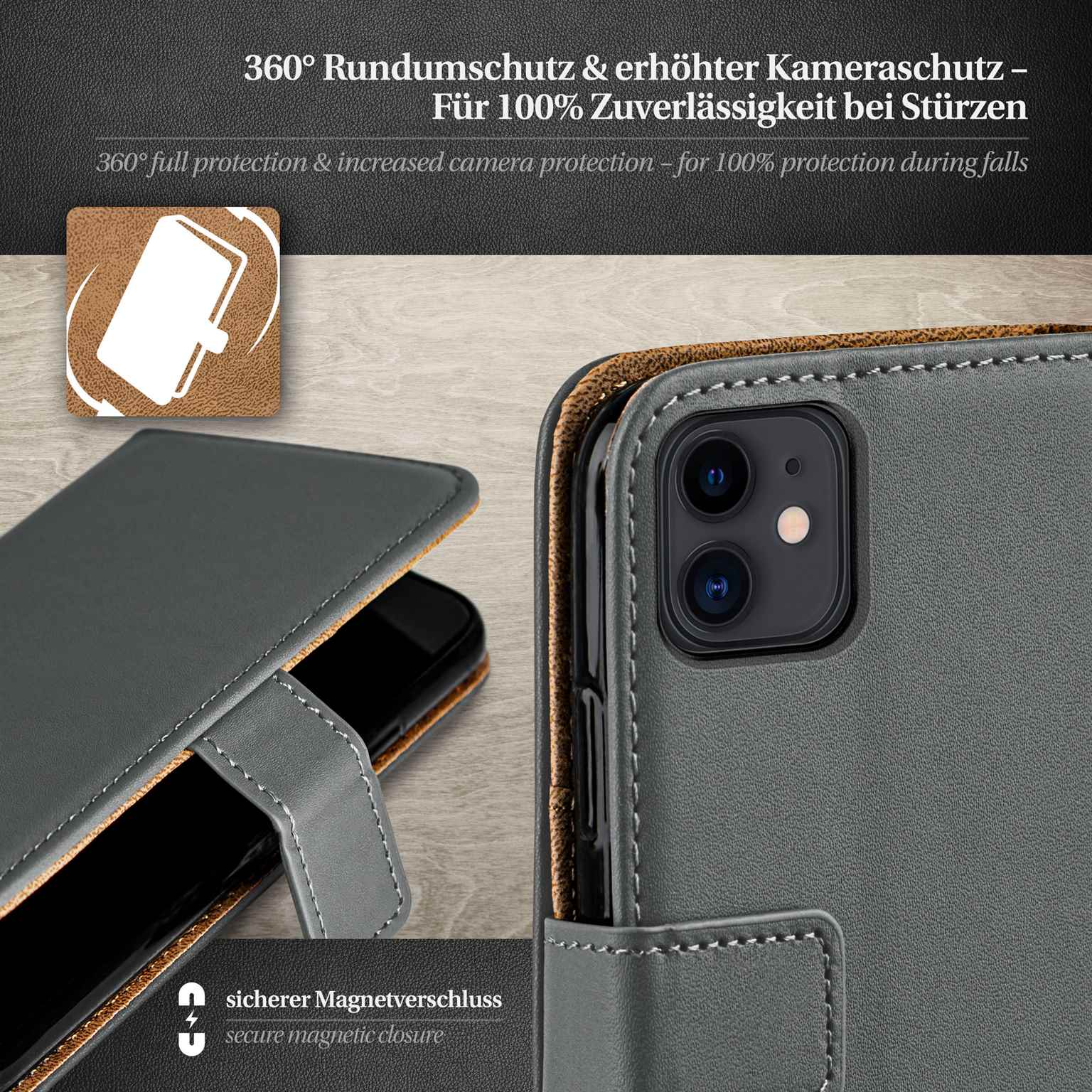 moex Book Case für iPhone 11 Klapphülle mit Kartenfach – Weiteres Produktbild 3 moex Book Case für iPhone 11 Klapphülle mit Kartenfach – Weiteres Produktbild 3