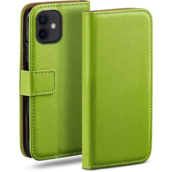 moex moex Book Case für iPhone 12 mini Klapphülle mit Kartenfach – Lime-Green
